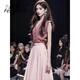
Fengdie'er dress summer women's clothing 2025 new Korean style style dressing, a complete set of salt-like light and mature slim 6296 top + skirt M