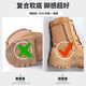 际华三五零五新式棕色作战靴男作战鞋超轻训练靴耐磨高帮侧拉链真皮沙漠登山鞋 棕色作战靴 【高配牛皮款】 42 =260【正品牛皮 两双鞋垫】