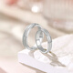 Saturday Fu PT950 platinum ring sweet love platinum couple ring men and women size 10 about 2.8g birthday gift
