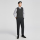 YOUNGOR sweater vest for men, machine washable wool worsted wool, anti-pilling and anti-static to improve experience, dark gray YBQW615198CVA L 105cm