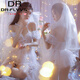 Pang Donglai's same style wedding dress as Pei Jiao focuses on high quality, the bride is hot on the bed, white wedding dress, veil + suspender skirt + armbands*2+