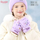 Hello Kitty儿童手套冬滑雪防水保暖女孩学生库洛米女童宝宝半指户外玩雪防风 大耳狗蓝色 C3878 建议适合7-10岁