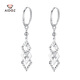Aido Diamond pt950 platinum rhombus earrings for women, long platinum geometric ear hooks, versatile earrings, earrings, a pair of 3.3-3.5 grams