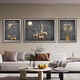 
Huaixue elephant living room decoration painting modern light luxury abstract sofa background wall hanging high-end elk triple mural JD15828 left and right 35*50 middle 70*50 crystal porcelain aluminum alloy black frame