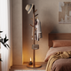Yimo coat rack solid wood floor-standing household vertical clothes rack bedroom dedicated living room bag rack disc walnut
