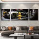Chengzai Trendy gewalttätiger Bären Wohnzimmer Dekoration Gemälde KAWS Auto Theme E-Sports Zimmer Hangsmalerei Sofa Hintergrund Wand Tripline JD15695 Links und links 70*90 Mitte 120*90 Kristallporzellan Aluminium Legierung schwarzer Rahmen