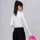 NOME bottoming shirt for women 2026 early spring new style short high collar, inner and outer wear, navel-baring bottoming long sleeves, black M