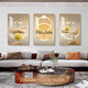 Yaoshijia Gemälde Gemälde Wohnzimmer Dekoration Gemälde moderne einfache Sofa Hintergrund Wandstein Laufen hängende Gemälde Leichte Luxus Wand High-End Triple Mural JD13587 60*80/60*80 Kristallporzellan Diamant eingelegtes PVC Gold Edge