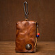 Slow Time Retro Old Leather Key Pack for Men and Women's Coupon Wallet Card Box Coat Leather Key Pack Waist Hanging Car Lock Pack Black