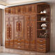 Suzhan walnut wardrobe new Chinese style solid wood bedroom logs all solid wood home modern three, four, five and six door combination wardrobe four door wardrobe + dressing table + makeup stool