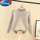 Disney Children's Cardigan Herren Big Kinderpullover New Style Boy's Turtleneck plus Samt verdickte Herbst- und Winterpullover-Babypullover im Off-White plus Samt verdickte 150
