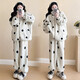Prefang maternity wear winter wear 2025 new velvet thickened coral velvet warm maternity pajamas set home wear autumn and winter style polka dot suit plus velvet thickened L