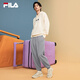 FILA official men's knitted trousers autumn new casual loose-fitting sweatpants with optional velvet Yundora Gray-DY S