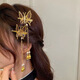 2025 NUEVA MUNTA MANDERÍA CUBE DE MANDERÍA Rhinestone Rhinestone tridimensional Cabezal de las chicas de la cabeza Central de las niñas Accesorios para el cabello de mariposa púrpura