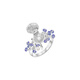 Mi Ling/Surrounded Tanzanite Pearl Shell 925 Silver Ring Women's Niche Design Can Open Treasure Secret Ring Mini Shell Box Tanzanite Ring No. 9 0.1 carat