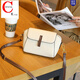 Campuskitten echter Leder-Frauenbag 2024 Neue Modetrendy-Muschel-Tasche Leichtes Mini One-Shoulder Crossbody Tasche Klassische vielseitige kleine Tasche Khaki