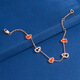 Feiyu V Jinqijia gourd bracelet electroplated 18k rose gold full of diamonds red agate small red book small gourd five-flower bracelet for women