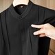 New Year of the Fat Man Chinese Style Men's Large Size Shirt Fat Man Long Sleeve Plus Fat Extra Large Men's Henry Collar Chinese Style Long Sleeve Shirt Black 6XL 235-255Jin Jin is equal to 0.5 kg