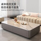 Xiangmengyuan slate coffee table plus height floor-standing coffee table living room home small apartment light luxury floor-standing coffee table TV cabinet combination Snow mountain white slate + gray cabinet 120*60cm coffee table