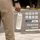 山头林村水杯大容量男夏季运动健身耐高温学生防摔便携塑料太空杯磨砂杯子 耐高温磨砂黑配茶隔直饮 1047ml