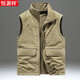 Hengyuanxiang Reversible Vest Men's Autumn and Winter Velvet Vest Casual Sports Polar Fleece Vest Stand Collar Sleeveless Jacket Blue 2XL Weight 136-150Jin Jin is equal to 0.5 kg