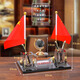 Dingyi office desk ornament high-end pen holder red flag national flag ornament creative gift custom gift gifts boss opening souvenir wheat ear style a+ crystal pen holder-simple style