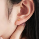 Safir 18K gold earrings for women, small planet gold, simple and fashionable round bead earrings as gifts, a pair of k yellow