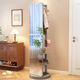 Miroir de vinaigrette en bois massif Qiuke Miroir de randonnée pour le sol entier pour les vêtements de chambre à coucher mobiles multifonctionnels Miroir rotatif intégré