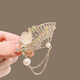 Duti antique flower metal hairpin temperament hairpin female side clip niche duckbill clip new bangs clip Hanfu headdress glazed camellia - one pair