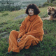 
Answer to the mystery short down jacket for women 2024 winter new product retro warm orange chenille bread jacket 244MY1479 Tuohuang strip S