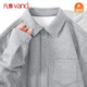 凡客诚品（VANCL）加绒法兰绒衬衫男士冬季翻领加厚基础款百搭长袖衬衣 麻灰 L
