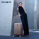 Samsonite suitcase 20-inch trolley case Fashion vertical striped travel bag Latte GU9 password boarding box