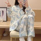 Doretin mignon petit pyjama huit pour femmes au printemps et à l'automne à manches longues pantalon cartoon chaa jikawa student vêtements à domicile 9272 # Double Long Dot Rabbit M 75-100jin [Jin est égal à 0,5 kg]