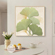 Shunjixianggli Cream Style Restaurant Dekoration Gemälde Ginkgo Blatt Küche Esstisch Hintergrund Wand Wandmalerei Log im kleinen frischen Esszimmer Hängende Malerei G3892 70*70 Kristallporzellan Aluminiumlegierung Gold Rahmen