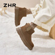 Bottes de neige zhr pour femmes Bottes courtes chaudes en peluche hiver