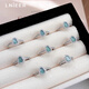 Lnieer925 Silver Blue Water Jade Gourd New Chinese Style National Style Ring Women's Index Finger Ring Adjustable Ring Light Luxury Niche Blue Water Jade Gourd Ring S925 Silver