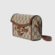 GUCCI Gucci Horsebit 1955 Series Mini Handbag Beige and Ebony One Size