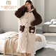 Modal plus cotton nightgown for women with autumn and winter long warm coral velvet winter pajamas for women for women with three-layer thickened velvet yukata 9871 M [80-100Jin [Jin equals 0.5 kg]]