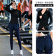 
Huigeer professional quick drying sports suit female internet celebrity training fitness clothing long-sleeved yoga suit autumn and winter outdoor running suit purple jacket + black trousers XL