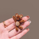 Tang Funi's cute waving bear side clip, exquisite and compact flocked hair clip, side hair duck bill clip, one-word hair clip, one flocked bear hair clip