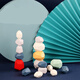 Wood Xiansen Empilement en bois massif Stone Game Oeil Oeil Coordination Exercice Artefact Personnes âgées Toys Casual Interactive Puzzles 10 Stone Stacking Stone Color Boîte à trois couleurs