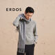 ERDOS 纯羊绒水纹刺绣商务休闲保暖男士围巾 钢灰色 180cmX40cm
