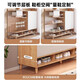Solid wood shoe cabinet door entry cabinet shoe rack home door multi-layer household shoe storage integrated wall entrance cabinet pastoral oak color 90*32*100cm (thick density board)