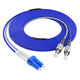 Nokoxin engineering telecommunications grade armored fiber jumper single-mode dual-core LC-LC Gigabit 10 Gigabit armored tail fiber wire anti-rat tensile-resistant and bending armored single-mode dual-core jumper LC-FC 5 meters