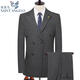 Angel Bird Double-breasted Suit Men's High-End Wool Wedding Dress Peaked Collar Business Professional Suit 995 Black Striped Double-breasted Suit + Pair of Pants 56 190/Recommended 180-200Jin Jin is equal to 0.5 kg