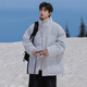 Geslandi Cotton Jacket Men's Jacket 2025 Winter New Trendy Loose Down Cotton Jacket Men's Thickened Casual Stand Collar Cotton Jacket Black L 125Jin Jin is equal to 0.5kg -140Jin Jin is equal to 0.5kg