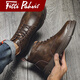 Fitti Pahris Light Luxury Martin Boots Herren High Top Herrenschuhe 2025 Sommer Neue Arbeitschuhe Herren Anti-riechende britische Stil echte Lederstiefel Herren Brown [Marke Martin Boots] 39