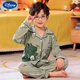 
Disney children's pajamas boys spring and autumn long sleeves pure cotton thin little boy cartoon Spider-Man dinosaur home suit Lapel G1048 plaid Ultraman 10 size [suggested height 105-115cm]