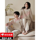 FENTENGG light luxury brand couple pajamas women's anti-static winter coral velvet thickened plus velvet men's autumn and winter flannel 57039 meters apricot L does not pill, does not fade and does not deform