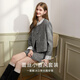 Xiangying Xiaoxiangfeng gray woolen jacket women's suit 2025 winter new miu style short skirt two-piece set light gray M